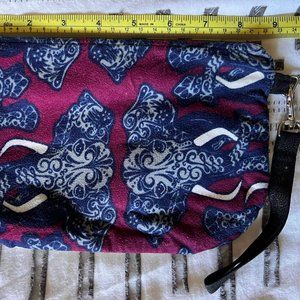 Elephant print clutch/wristlet bag